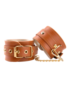 BLAZE ELITE HAND CUFFS COGNAC VEGAN LEATHER 2