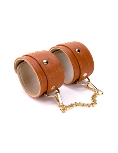 BLAZE ELITE HAND CUFFS COGNAC VEGAN LEATHER
