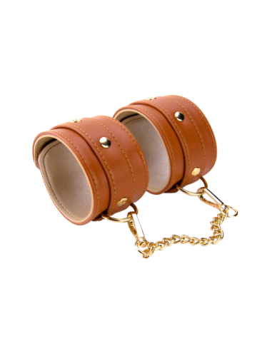 BLAZE ELITE HAND CUFFS COGNAC VEGAN LEATHER