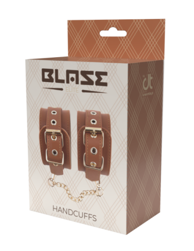 BLAZE ELITE HAND CUFFS COGNAC VEGAN LEATHER