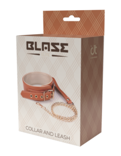 BLAZE ELITE CUELLO Y CADENA COÑAC CUERO VEGANO 2