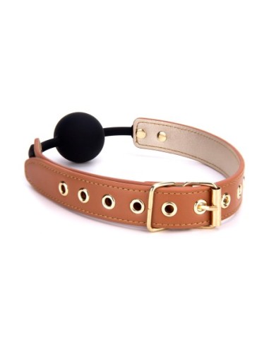 BLAZE ELITE BALL GAG COGNAC VEGAN LEATHER