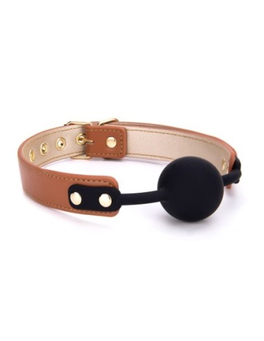 BLAZE ELITE BALL GAG COGNAC VEGAN LEATHER
