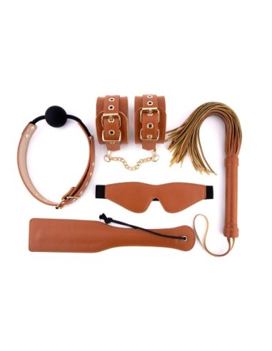 BLAZE ELITE BDSM SET COGNAC VEGAN LEATHER