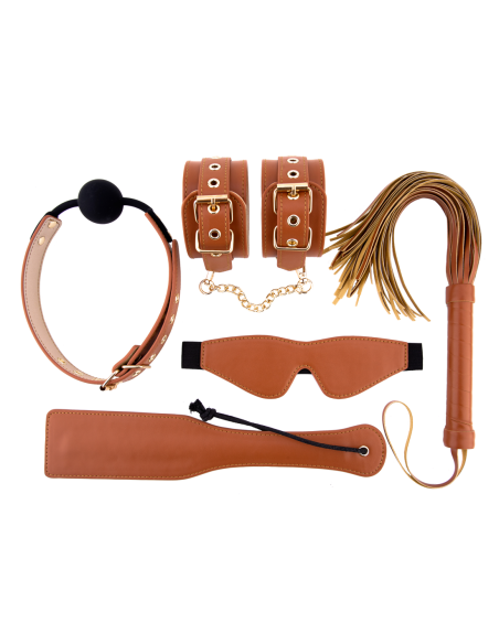 BLAZE ELITE BDSM SET COÑAC CUERO VEGANO