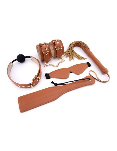 BLAZE ELITE BDSM SET COGNAC VEGAN LEATHER