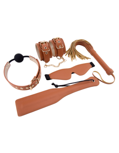 BLAZE ELITE BDSM SET COÑAC CUERO VEGANO