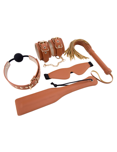 BLAZE ELITE BDSM SET COGNAC VEGAN LEATHER