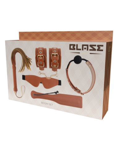 BLAZE ELITE BDSM SET COÑAC CUERO VEGANO