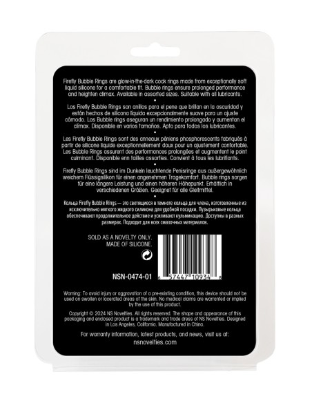 FIREFLY 3PC BUBBLE RINGS WHITE