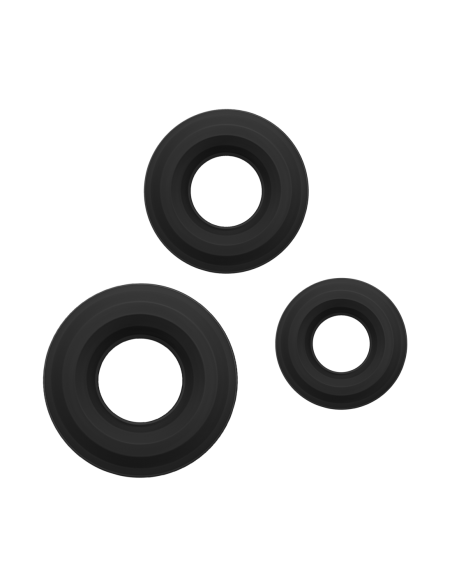 RENEGADE 3PC FIREMAN RINGS BLACK