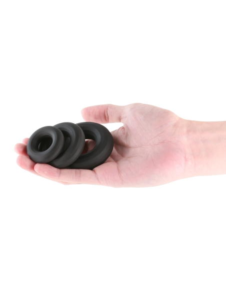 RENEGADE ANILLOS DE BOMBERO DE 3 PIEZAS NEGRO