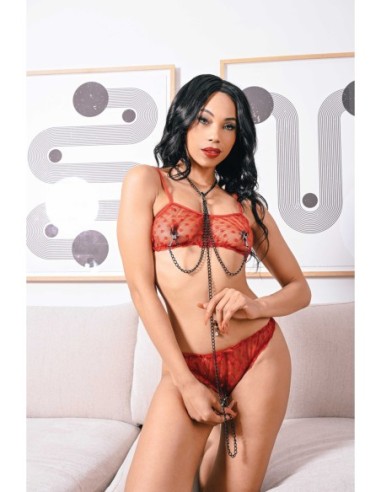 SPORTSHEETS SAFFRON NIPPLE TO CLIT SET