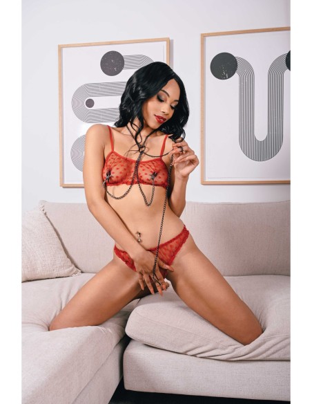 SPORTSHEETS SAFFRON NIPPLE TO CLIT SET