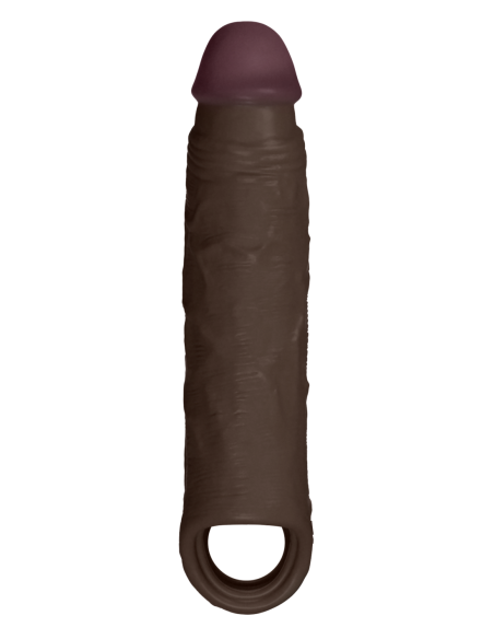 SHAFT SHEATH MODEL F 6.9 INCH LIQUID SILICONE SLEEVE MAHOGANY