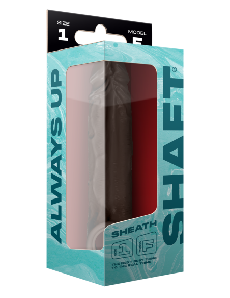 SHAFT SHEATH MODEL F SIZE 1 7.8 INCH LIQUID SILICONE SLEEVE MAHOGANY