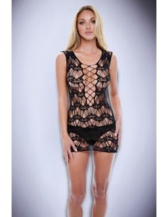 BACI CORSET FRONT LACE MINI DRESS BLACK, OS 2