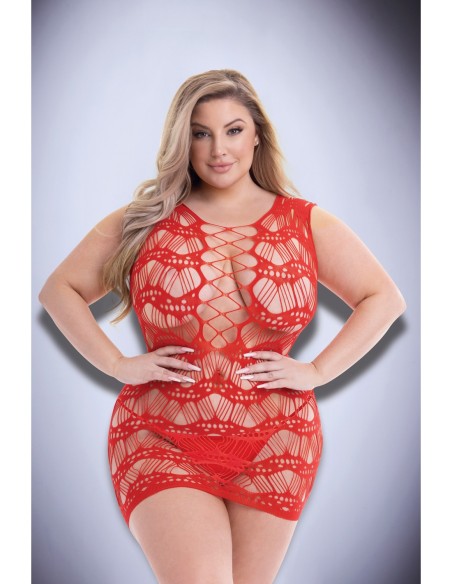 BACI CORSET FRONT LACE MINI DRESS RED, QUEEN