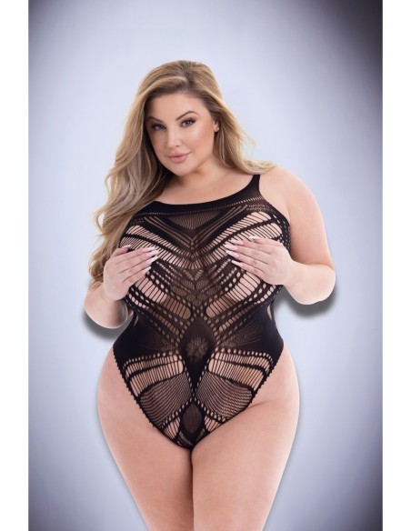 BACI JACQUARD BODYSUIT BLACK, QUEEN