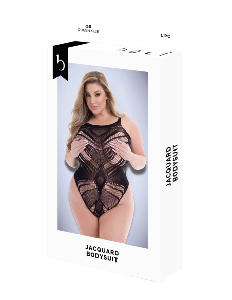 BACI JACQUARD BODYSUIT BLACK, QUEEN