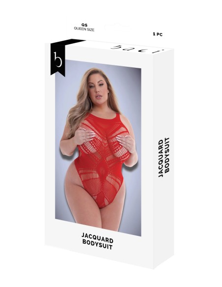 BACI JACQUARD BODYSUIT RED, QUEEN
