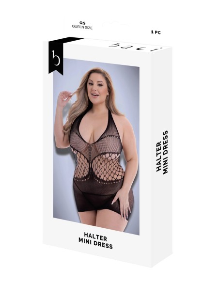 MINI VESTIDO BACI HALTER NEGRO, REINA