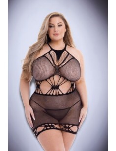 MINI VESTIDO BACI DIAMONTE NET NEGRO, QUEEN 2