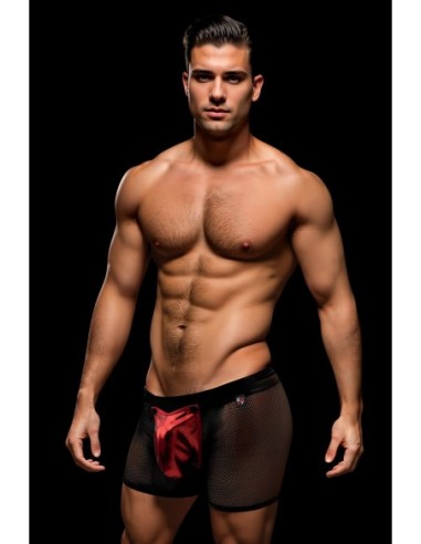 ENVY SNAP DOWN MESH BOXER BRIEF BLACK RED