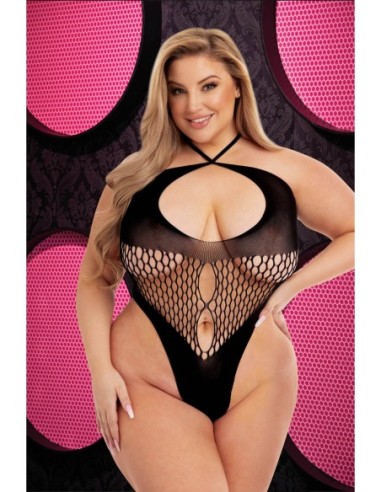 LAPDANCE BODY HALTER DE REJILLA NEGRO, QUEEN