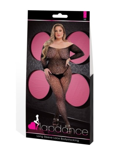 LAPDANCE LONG SLEEVE LACE BODYSTOCKING BLACK,...