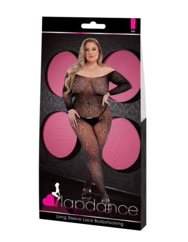 LAPDANCE LONG SLEEVE LACE BODYSTOCKING BLACK,...