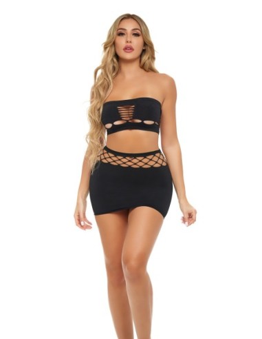 VALOR NETO 2 PIEZAS BANDEAU SET NEGRO, OS