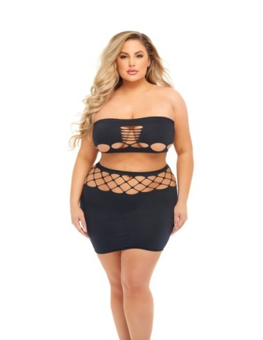 NET WORTH 2 PCS BANDEAU SET BLACK, QUEEN