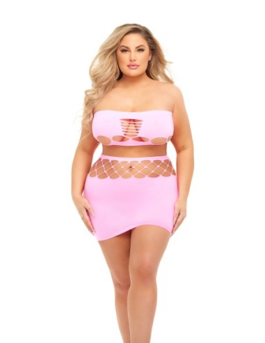 NET WORTH 2 PCS BANDEAU SET PINK, QUEEN