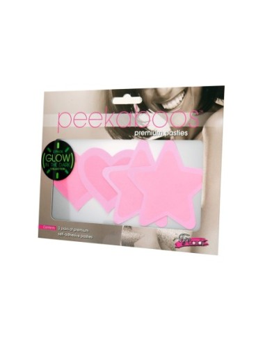 PEEKABOO PEZONERAS ROSA CALIENTE QUE BRILLAN EN...