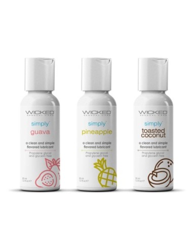 WICKED SIMPLY TROPICAL TRIO WATERBASED LUBRICANT 3X30ML