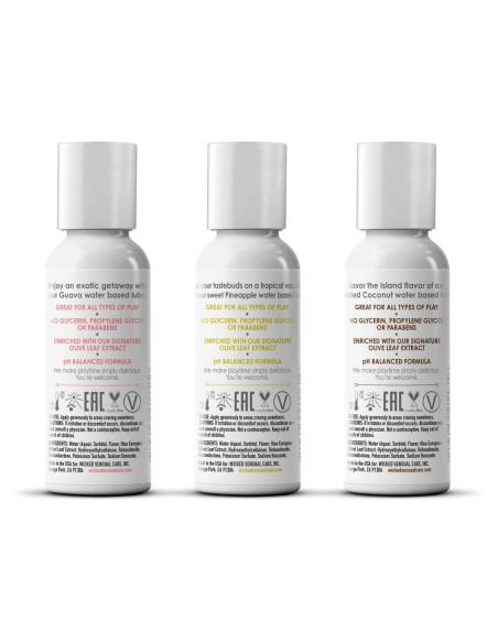 WICKED SIMPLY TROPICAL TRIO LUBRICANTE A BASE DE AGUA 3X30ML