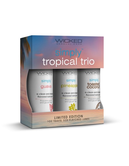 WICKED SIMPLY TROPICAL TRIO LUBRICANTE A BASE DE AGUA 3X30ML