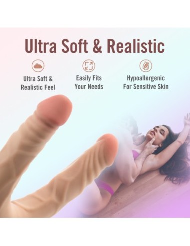 DR. SKIN PLUS 14" DOBLE DONG ARTICULADO BEIGE