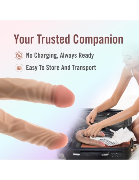 DR. SKIN PLUS 14” POSABLE DOUBLE DONG BEIGE