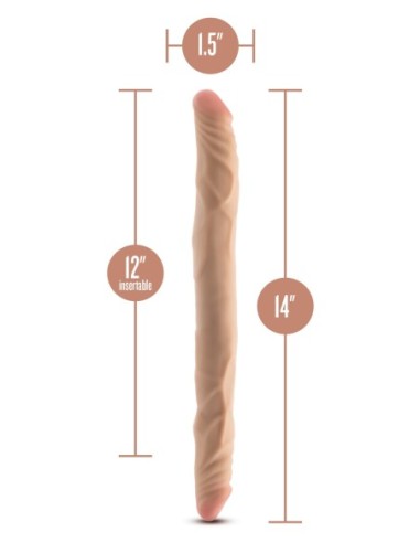 DR. SKIN PLUS 14" DOBLE DONG ARTICULADO BEIGE