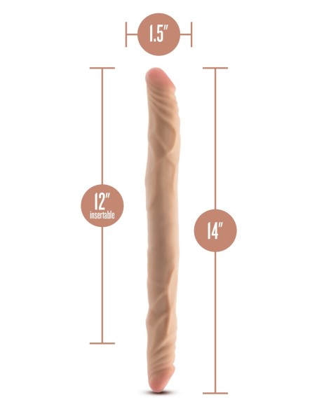 DR. SKIN PLUS 14” POSABLE DOUBLE DONG BEIGE