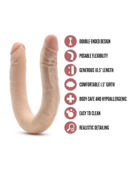 DR. SKIN PLUS 16.5" ARTICULADO DOBLE DONG BEIGE