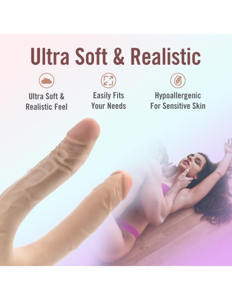 DR. SKIN PLUS 16.5" ARTICULADO DOBLE DONG BEIGE