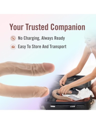 DR. SKIN PLUS 16.5" ARTICULADO DOBLE DONG BEIGE