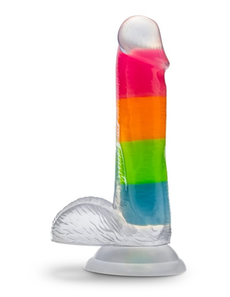 NEO ELITE GLOW IN THE DARK CONSOLADOR RAINBOW RAVE DE 6,5 PULGADAS DE SILICONA DE DOBLE DENSIDAD MULTICOLOR