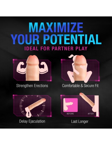 PERFORMANCE PLUS PENE DE SILICONA DE 3 PULGADAS XTENDER BEIGE