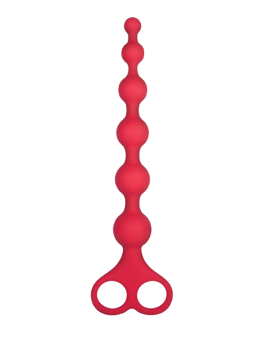 NMC 8 INCH RIBBED SILICONE ANAL BEADS RED