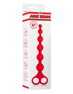 NMC 8 INCH RIBBED SILICONE ANAL BEADS RED 2