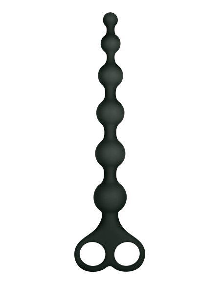 NMC 8 INCH RIBBED SILICONE ANAL BEADS BLACK